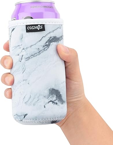 Miniatura 5 de CM Fundas de neopreno suave para latas de 16 onzas líquidas, aislantes para latas de cerveza y bebidas energéticas de 16 onzas líquidas, patrón de