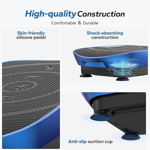 Miniatura 6 de MERACH Máquina de ejercicios con placa de vibración, equipo de entrenamiento de cuerpo entero para mujeres, pedal Bluetooth y silicona, placa de