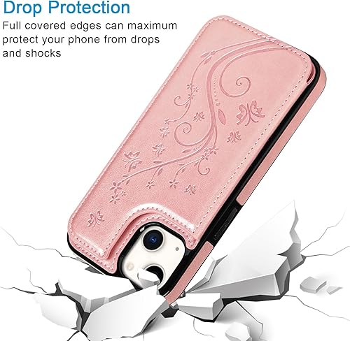 Miniatura 5 de Mavis's Diary Funda con tapa compatible con iPhone 15, funda tipo cartera de piel sintética, funda para teléfono, funda de silicona suave con diseño