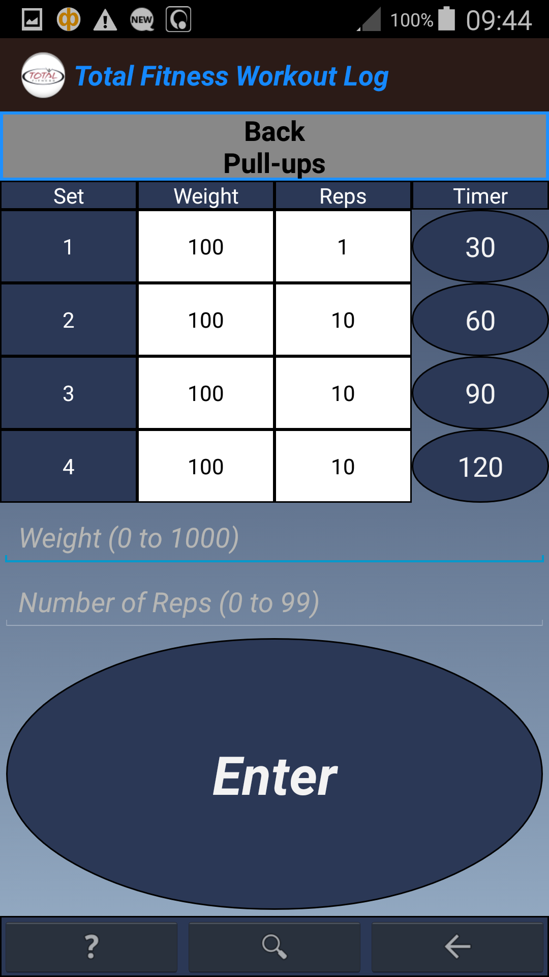 Total Fitness Workout Log App on Amazon Appstore