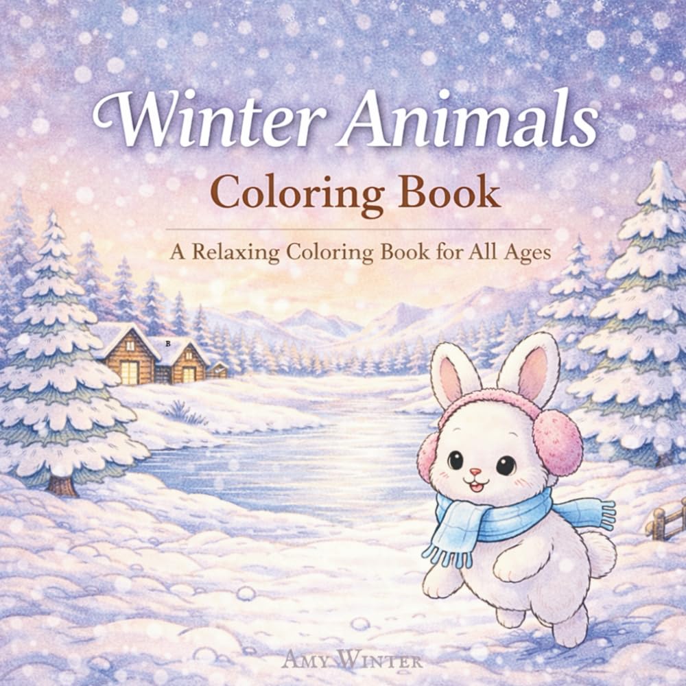 Winter Animals: A Relaxing Coloring Book for All Ages