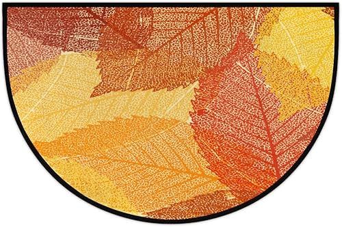 Miniatura 5 de Tapete semicircular lavable de hoja de arce para otoño, otoño, tapete semicircular, antideslizante, absorbente, alfombra de media luna para