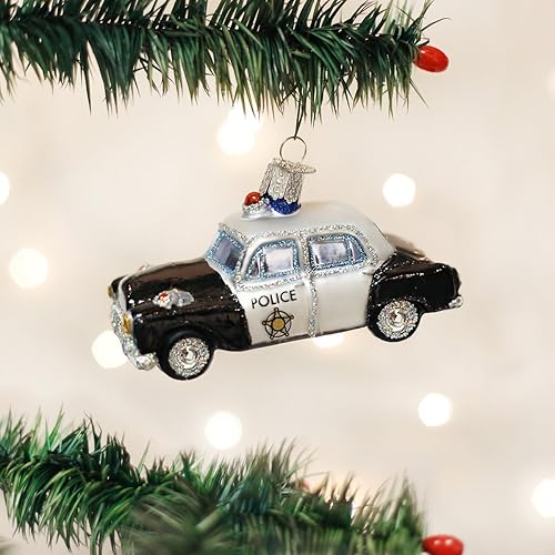 Miniatura 6 de Old World Christmas Insignia de policía adorno soplado de vidrio para árbol de Navidad