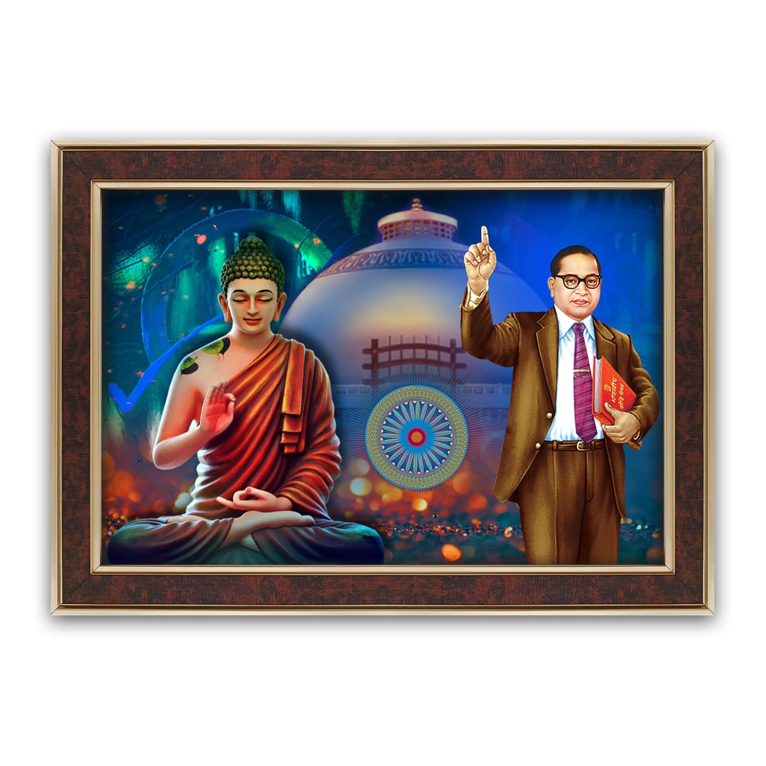 Buddha & Ambedkar Photo Frame - Elegant Wall Art -22