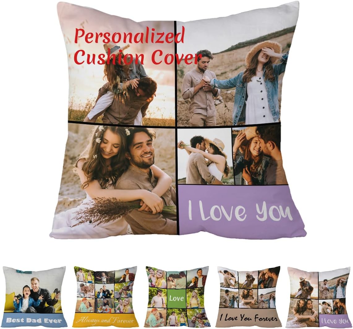 Custom Monogram Pillow Cover | 20"x20" Personalized Pillow Cover with Initial Name, Two Side Print with Your Name Text, Decorative Cushion Cover for Couch,Sofa,(Optional Pillow Insert), Text