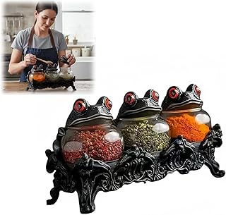 12 Kitchen Spice Rack Ideas for Organized Accessible Cooking 103 2026 New Handcrafted Witchy Frog Apothecary Spice Jars - 3 Piece Set wit...