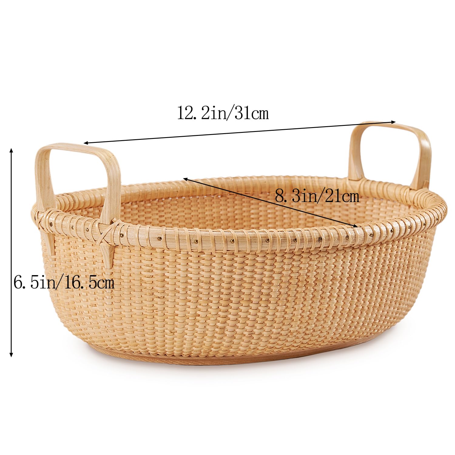 ナンタケットバスケット・ダブルワイン】・付け替えバンブーハンドル