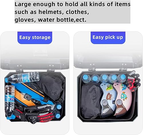 Miniatura 3 de NYCDA Caja de cola de motocicleta, caja de aluminio resistente universal para motocicleta, almacenamiento de viaje con placa base de soporte, caja