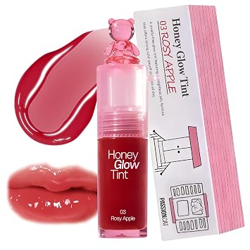 PASSIONCAT Honey Glow Tint, 5-in-1 Lip Gloss Treatment Non-Sticky, Plumping Shine, Sheer Color Hydrating Lip Balm, Gloss & Mask in One with Hyaluronic Acid & Botanicals 03# ROSY APPLE