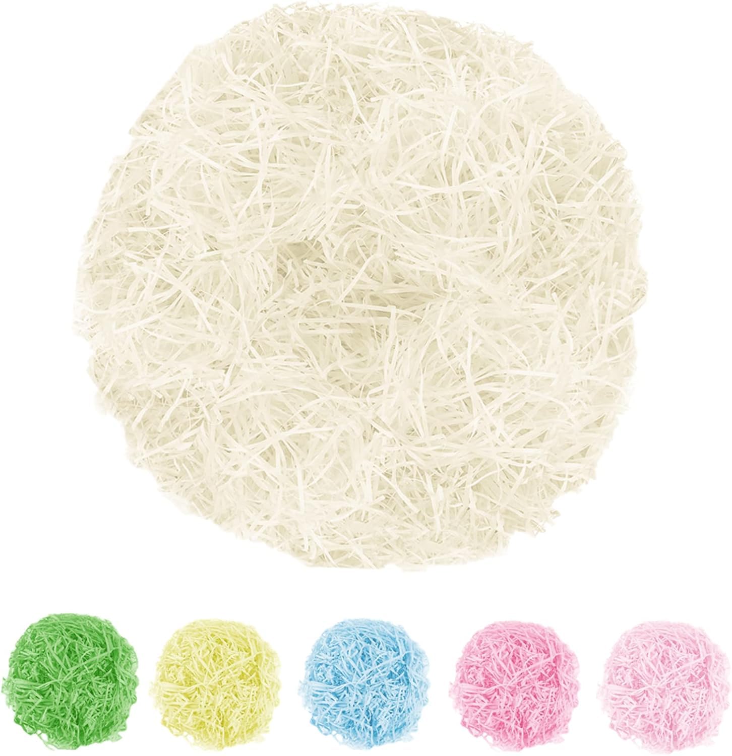 Shredded Tissue Paper White, 100 Grams Tissue Paper, Raffia Gift Filler Paper, Great for Gift Boxes, Hamper Basket Filling, Birthday Party Decorations (Off white)