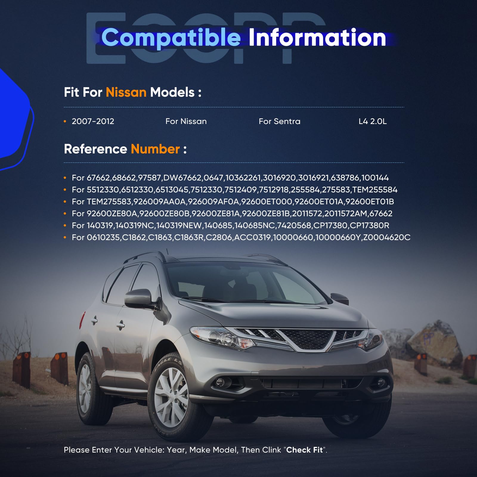 ECCPP A/C Compressor 2007-2012 Fit for Nissan Sentra 2.0L Fast Cooling Air Conditioning Compressor