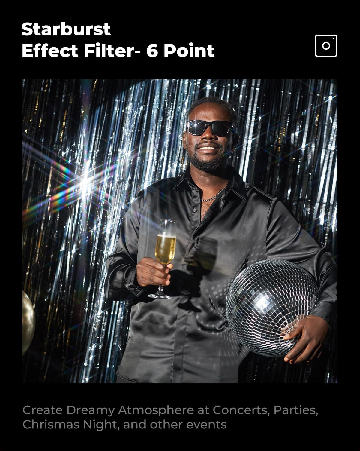 K&F CONCEPT 55mm Star Filters Kit (3pcs) 4 Points 6 Points 8 Points Cross Screen Starburst Filters Set -18 Layer Coating Ultra Slim Optical Glass Camera Lens Filter with 3 Cleaning Cloth