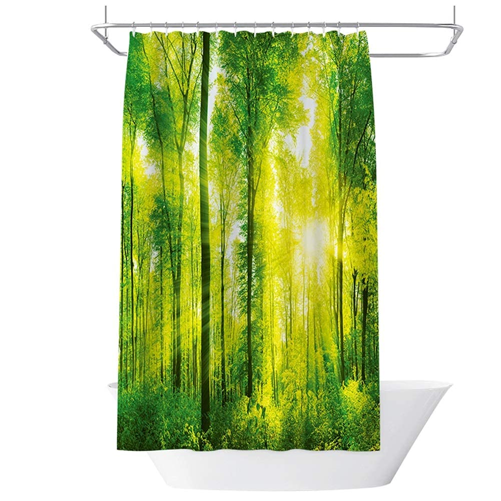 Rideau de douche anti-moisissure long effet 3D cube d'eau pour salle de bain saine