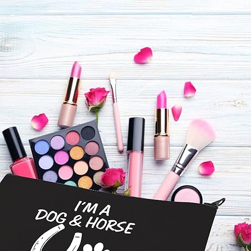 Miniatura 4 de BDPWSS Regalos para amantes de los perros, bolsas de maquillaje de caballos para mujeres, adolescentes, niñas, soy un perro y un caballo