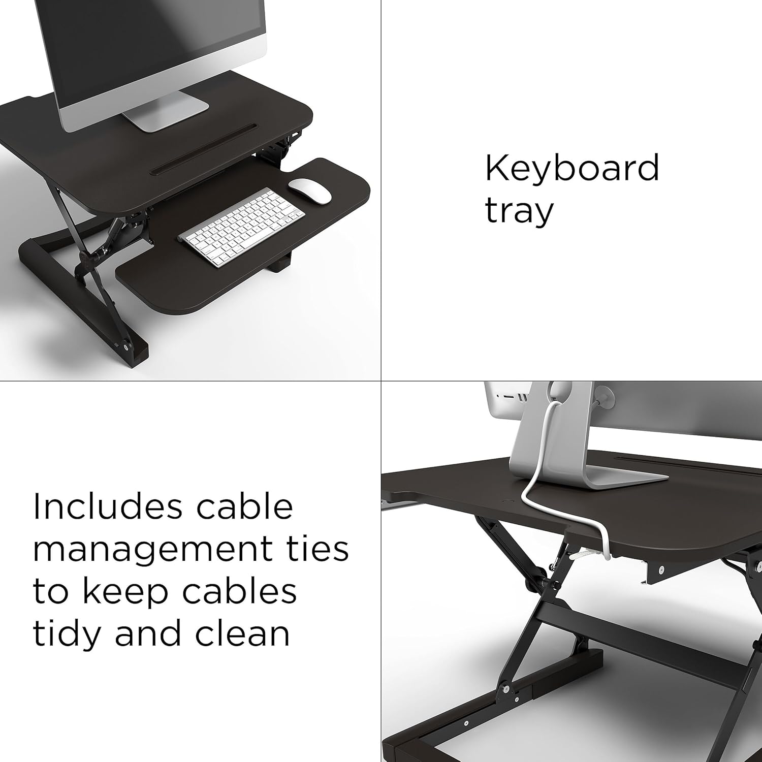 STAPLES Desktop Computer and Monitor Desk, Countertop Adjustable Riser, Laminate Wood, 26.8" W