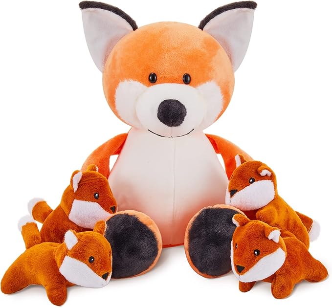 Woanger 5 Pcs Fox Plush Stuffed Animal Large Mommy Fox