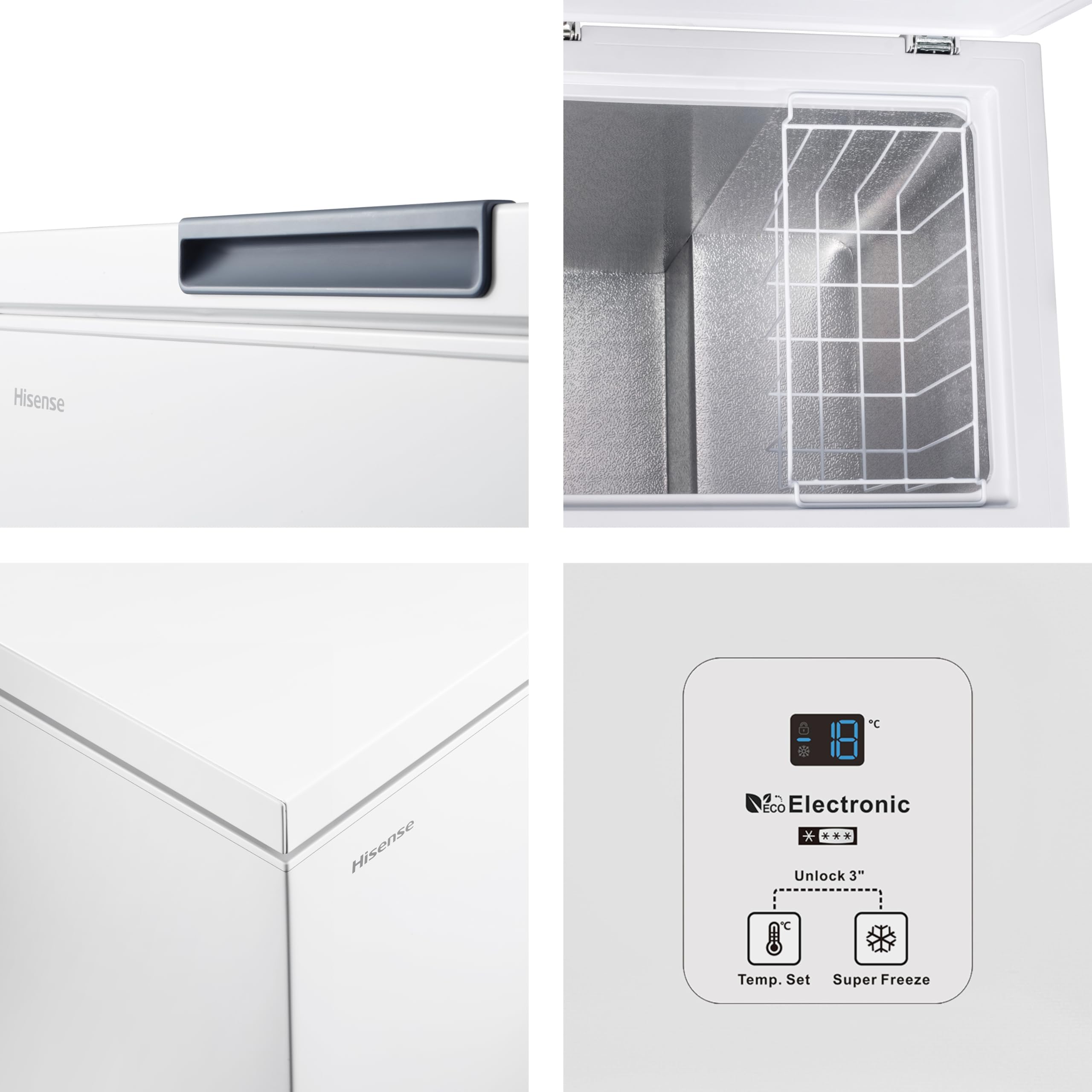 Hisense MCF141E Congélateur Coffre 142L Éclairage LED Silencieux 40 dB Classe E