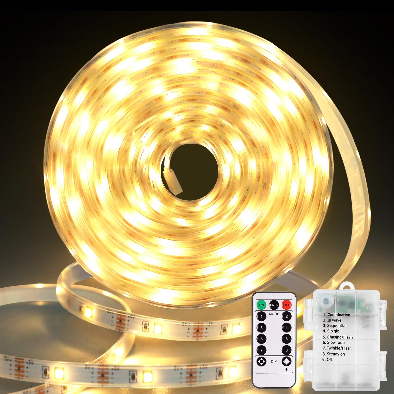 Batterie Streifen mit Fernbedienung 3M 90LED LED Strip Timer Selbstklebend