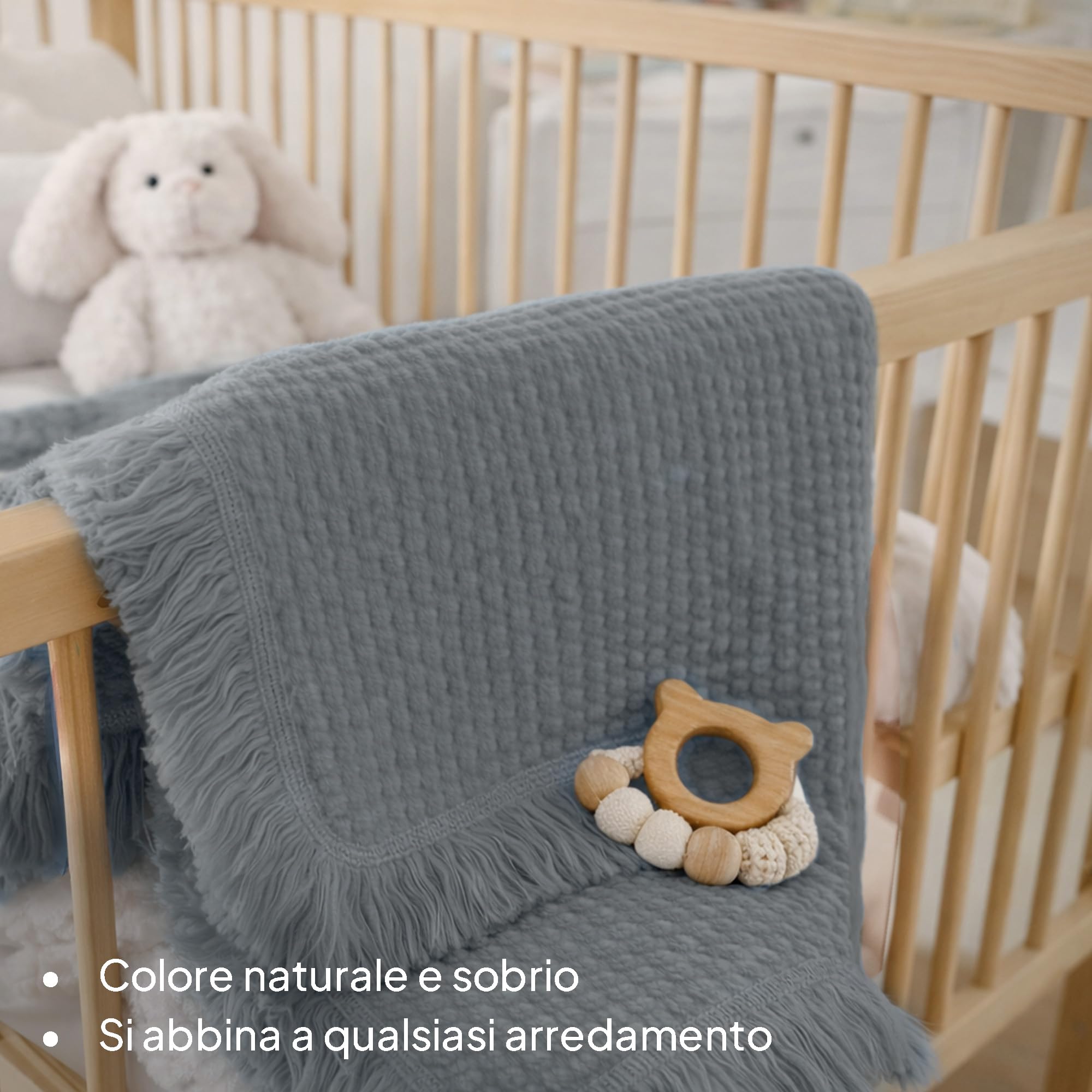 lionelo MUSLIN BLANKET Copertina Neonato in Cotone 100% Mussola, 70 x 100 cm, 6 Strati Morbida e Traspirante 4 Stagioni, Coperta Neonato per Carrozzina e Culla, Frange Rinforzate, Idea Regalo