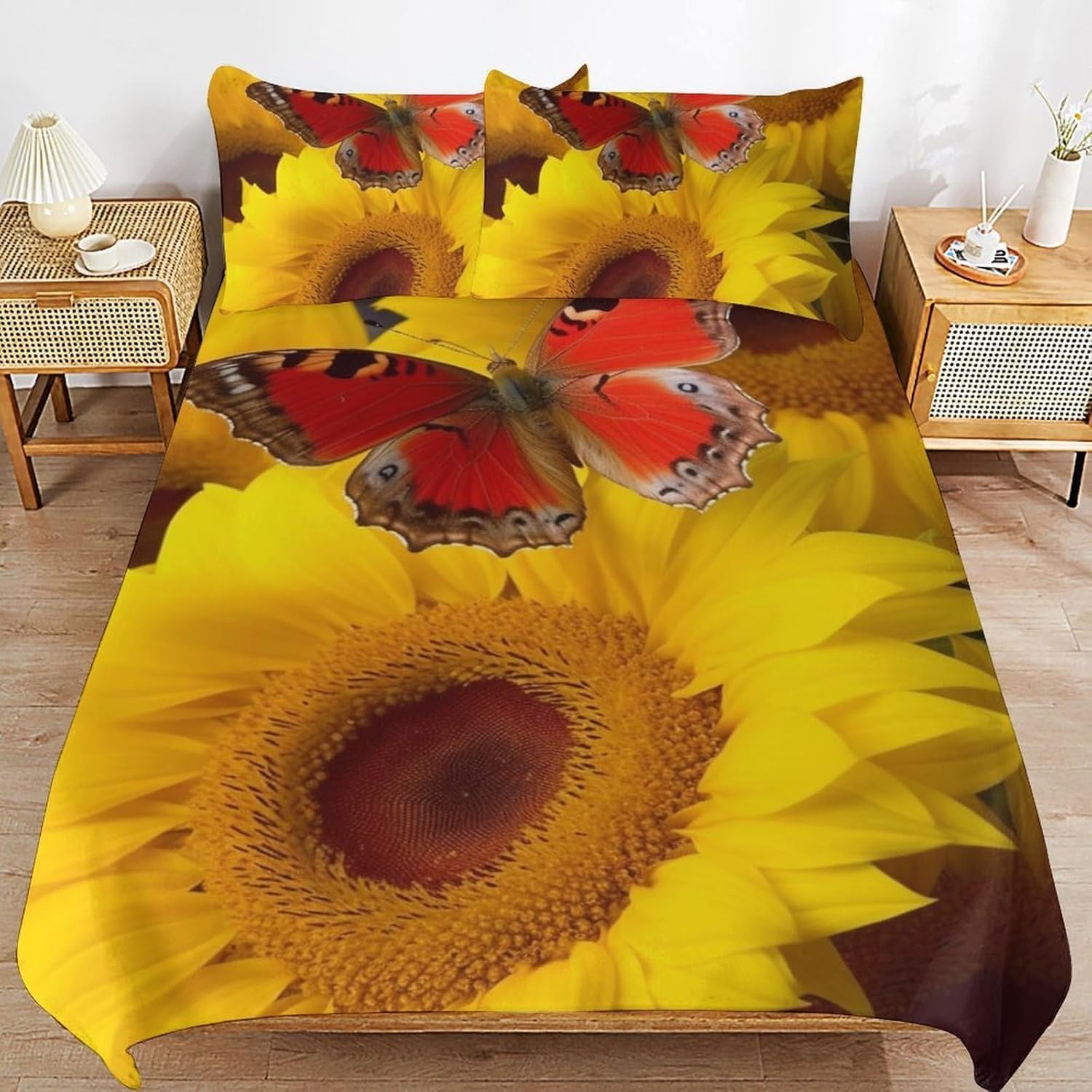 Housse de couette fleurs et papillons pour transformer votre lit en nid douillet