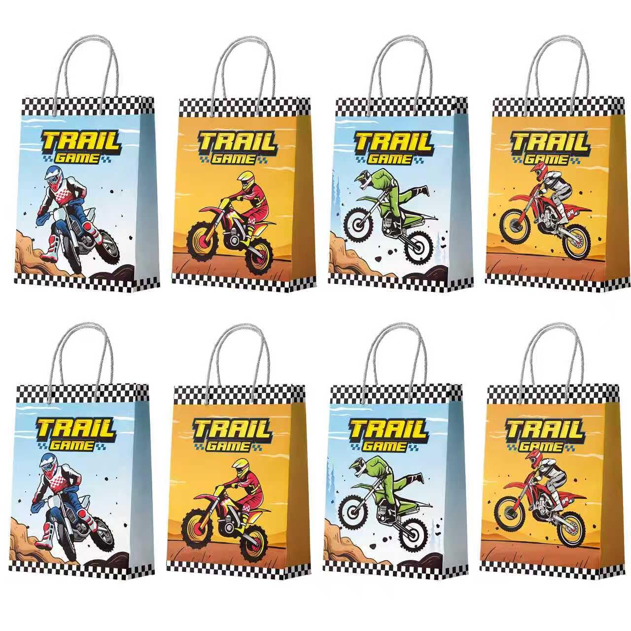 Motorcycle Party Gift Bags, 24 Pcs Dirt Bike Party Bags Set, Motocross Themed Party Favor Bags, Dirt Bike Party Gift Treat Bags Dirt Bike Goodie Bags for Dirt Bike Birthday Party Decorations