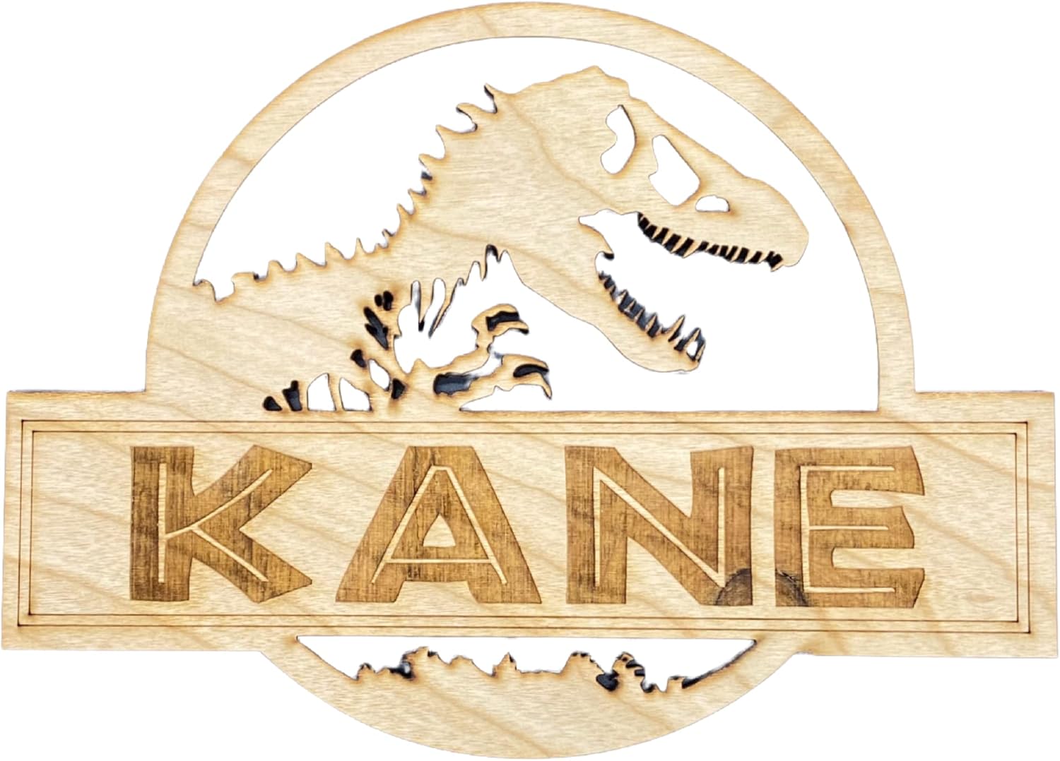 Dino Sign - Jurassic Name Sign for Kid's Room - Door Sign (24" (24"x 17 1/2"T) Inches)