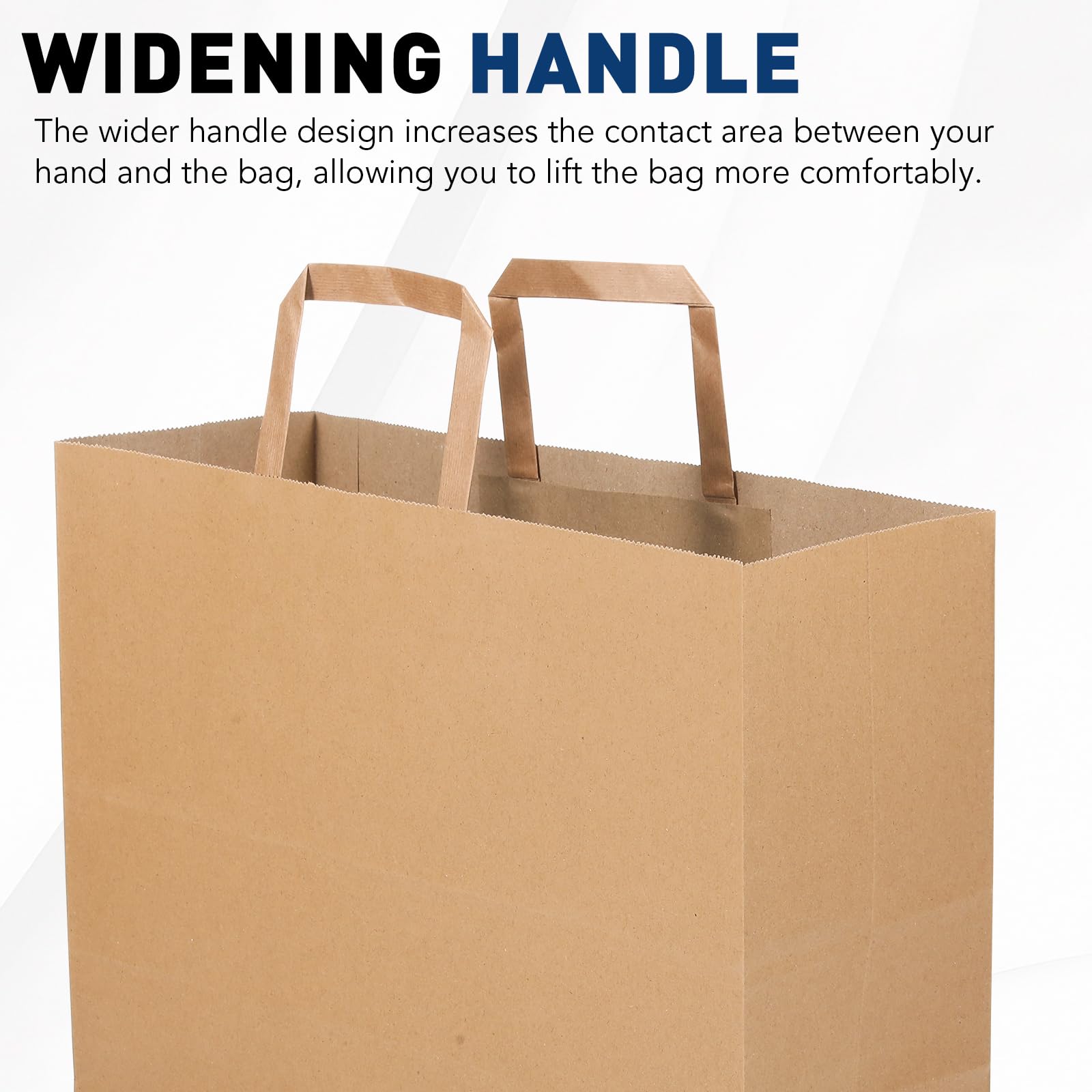 XPCARE 200Pack Large Paper Gift Bags With Handles Bulk,16x6x12 Inch Plain Natural Kraft Bag Packaging Black Paper Bags For Birthday Party Boutiques Business Retail Stores Merchandise - View #12