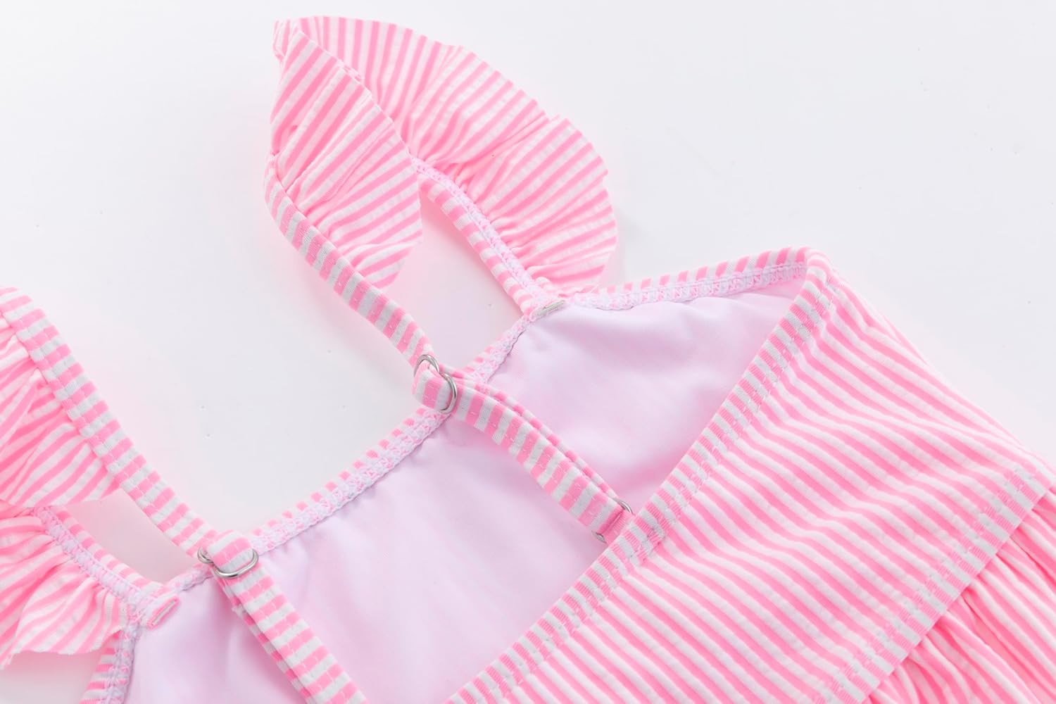 LIZENS Girl’s Swimsuits Two Piece Bikini Set Adjustable Ruffle Trim Kids Bathing Suit for Girls