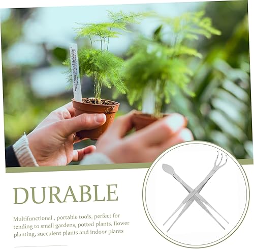 Miniatura 5 de Juego de herramientas de bonsái de acero inoxidable con pinzas, rastrillo para árboles bonsái para mantenimiento de plantación