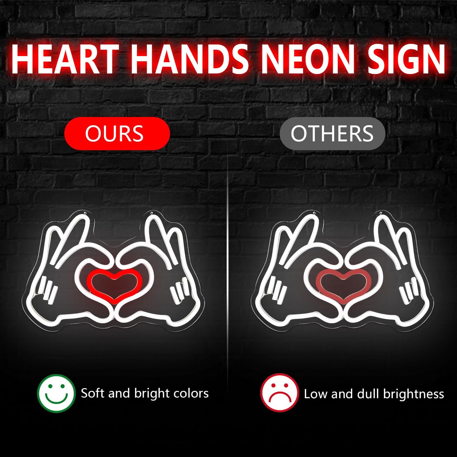 Heart Hands Neon Sign Mouse Hands LED Signs for Bedroom Decor Love Fingers Neon Lights for Living Room Birthday Party Gifts for Girls Friends Cartoon Heart Hands Neon Wall Art