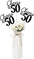 Vista 42 de Gexolenu Cheers to 21, paquete de 10 piezas de centros de mesa de cumpleaños número 21 con purpurina negra de doble cara para mesas, palitos
