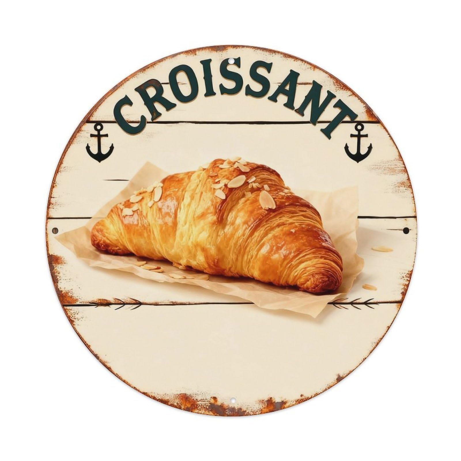 Croissant Sign Metal Tin Sign Plaque