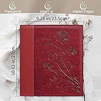 Vista 12 de Álbum de fotos de 8x10 pulgadas con bolsillos transparentes, cubierta de piel, álbum de fotos deslizable para 100 fotos verticales de 8x10, libro