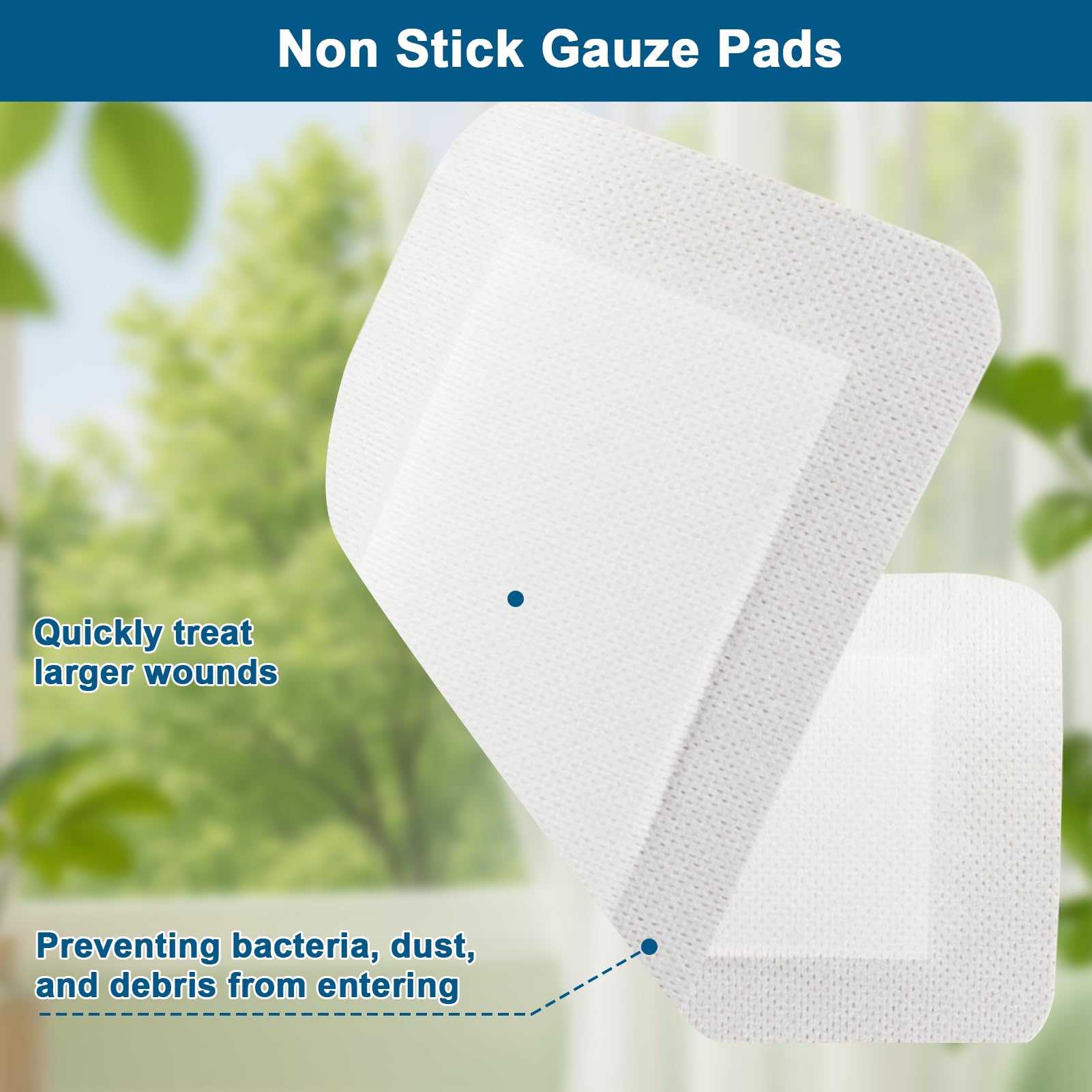 20 Pcs Island Dressing 4x10 Inch Bordered Gauze with Adhesive Border, Individually Packed Non Stick Gauze Pads, Breathable Bandages for Wounds Care and First Aid — Amazon image 3