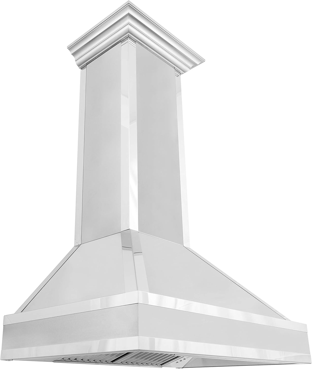 ZLINE 36 in. Designer Series Ducted Wall Mount Range Hood in Satin Stainless Steel with Mirror Accents (655MR-36)