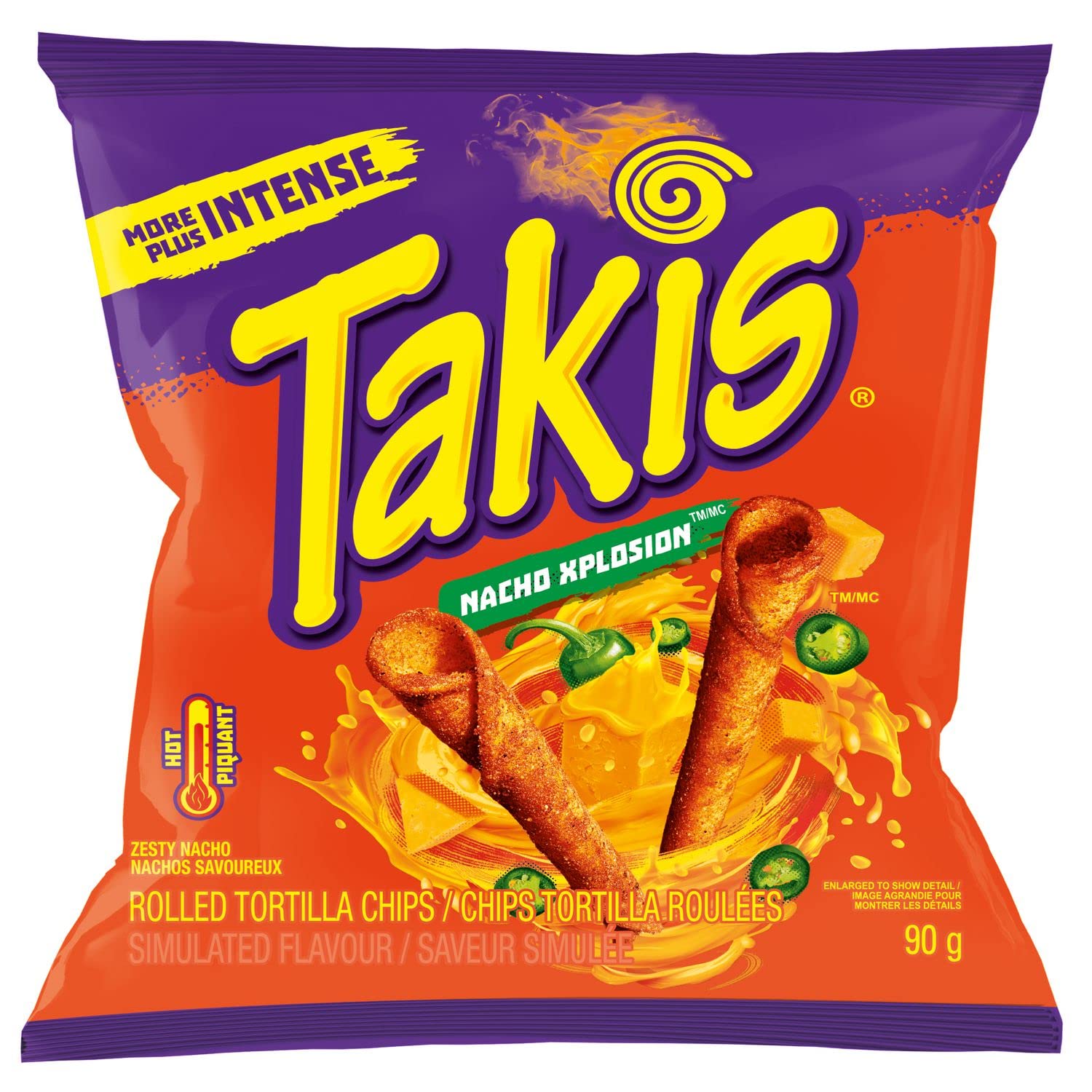Buy TAKIS Xplosion Zesty Nacho Cheese Rolled Tortilla Chips (90g) pack