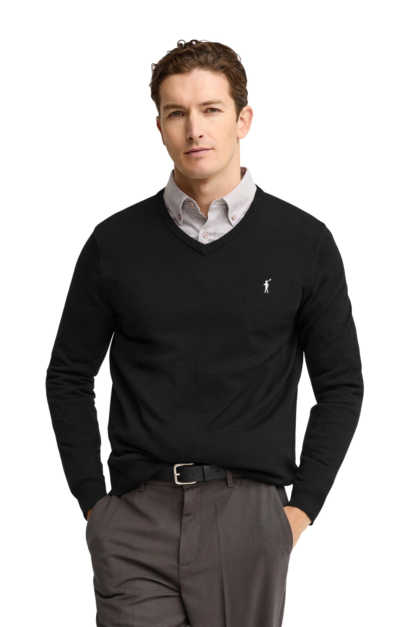 Polo Club Maglione Scollo a V Maniche Lunghe Uomo Maglioni Pullover V-Neck 100% Cotone