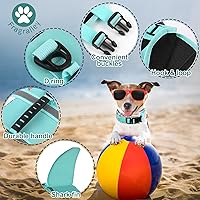 Vista 23 de Chaleco salvavidas de tiburón para perro, chaleco salvavidas ajustable para nadar con asa de rescate