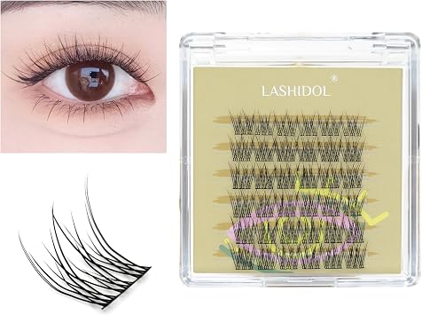 LASHIDOL False Eyelashes, Partial Use, Partial False Eyelashes, Eyelash Extensions, Self-Application, Natural, Popular, DIY False Eyelashes, Reusable, Outer Corner, Handmade, Premium Fiber, Natural