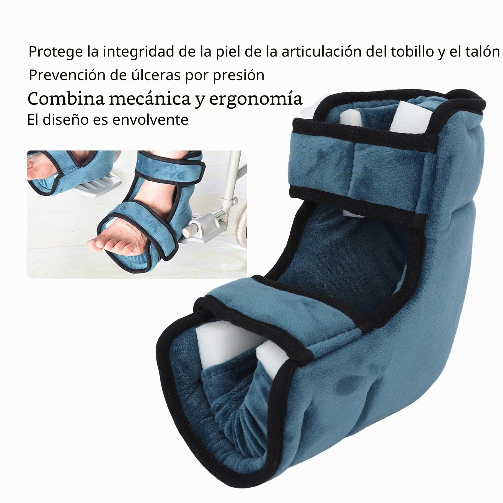 Taloneras Antiescaras, Protector de Talón Ajustable Y Respetuoso con la Piel, Protección de Pies o Codos para Cama o Silla de Ruedas, 2 Cojines de Protección de Talón