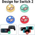 TIKOdirect Thumb Grip Caps Compatible with Switch 2/ Switch 2 Pro Controller, Silicone Joystick Caps Grips 4PCS Soft Protective Button Cover, Red