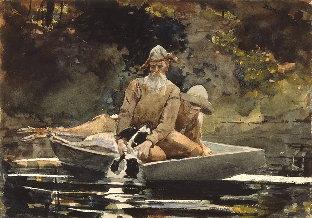 Affiche After The Hunt Winslow Homer grand tableau de salon au style chalet de chasse chic