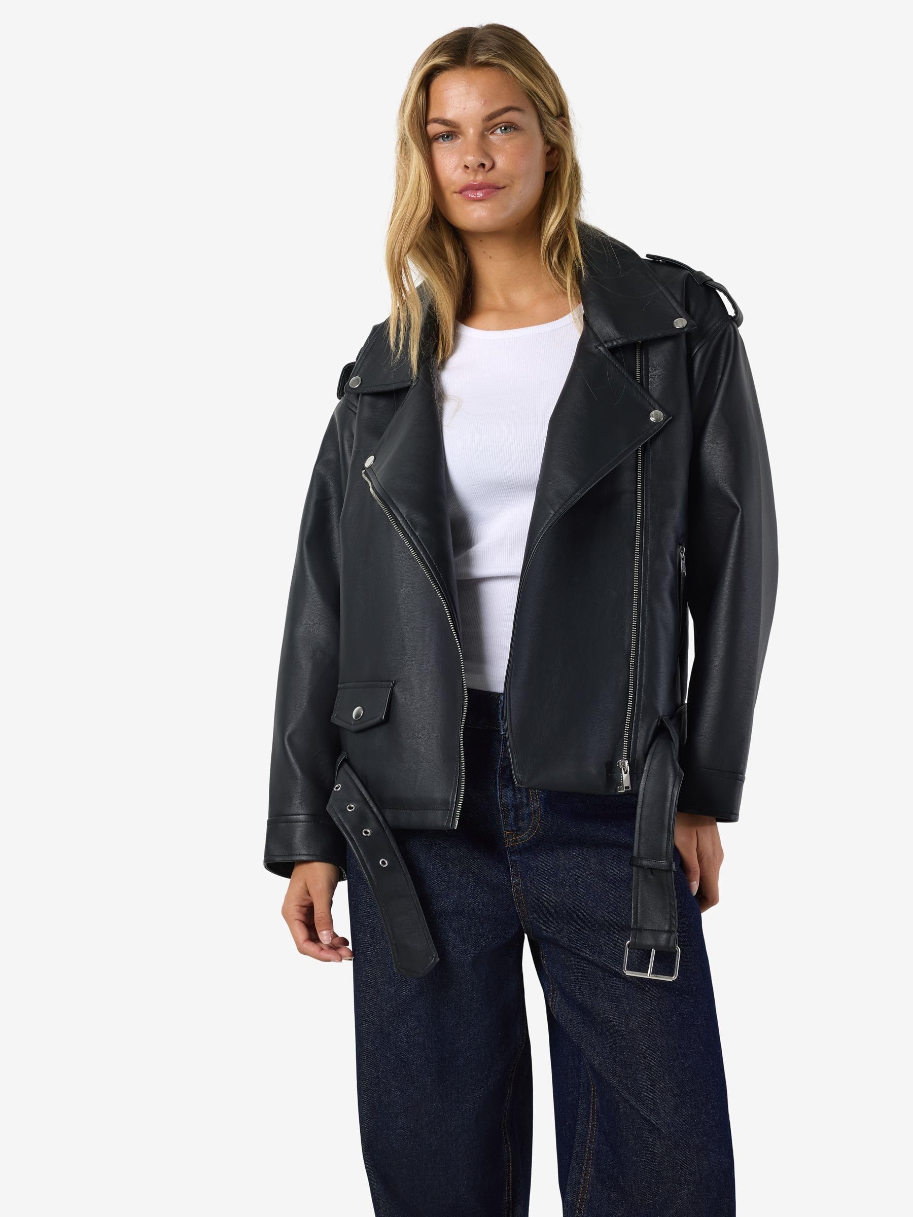 Noisy May Nmpaulina Noos - Giacca Da Motociclista Oversize Giacca in ecopelle Donna