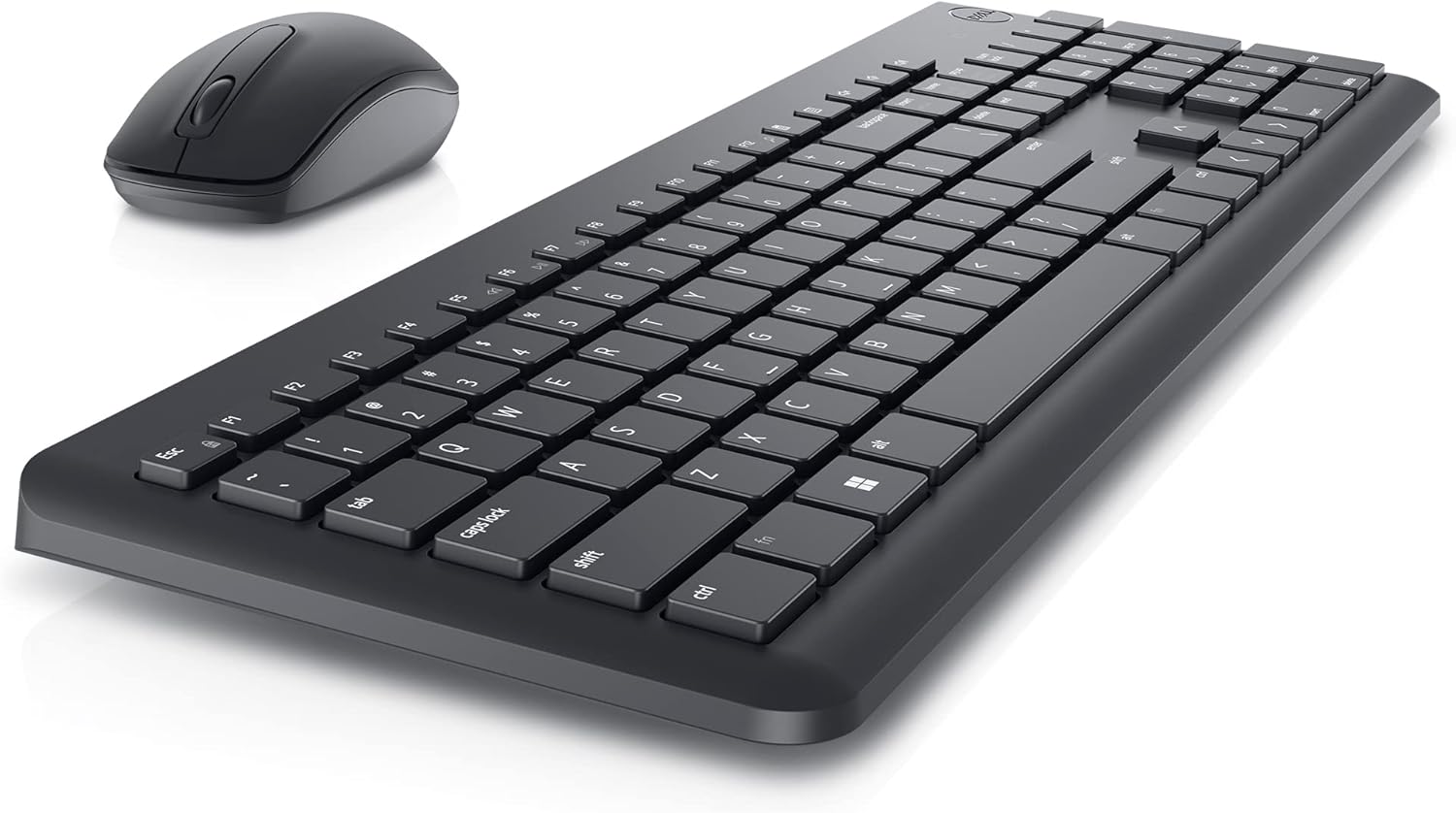Dell Wireless Keyboard and Mouse KM3322W - Keyboard and mouse set - wireless - 2.4 GHz - QWERTY - UK - black - with 3 ye