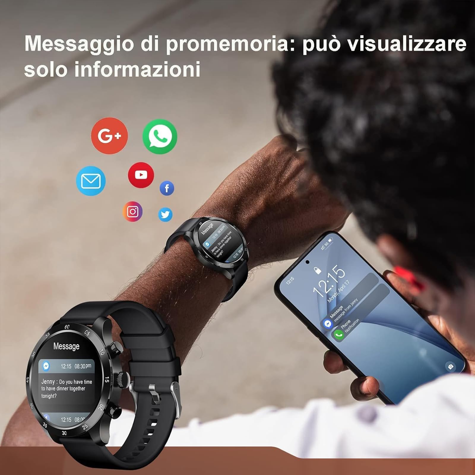 Smartwatch Uomo, Orologio Fitness Tracker Uomo con Chiamata Bluetooth 1,32'' Impermeabile 5 ATM, con Contapassi, Notifiche Messaggi, Cardiofrequenzimetro, Monitor del Sonno Compatibile Android iOS