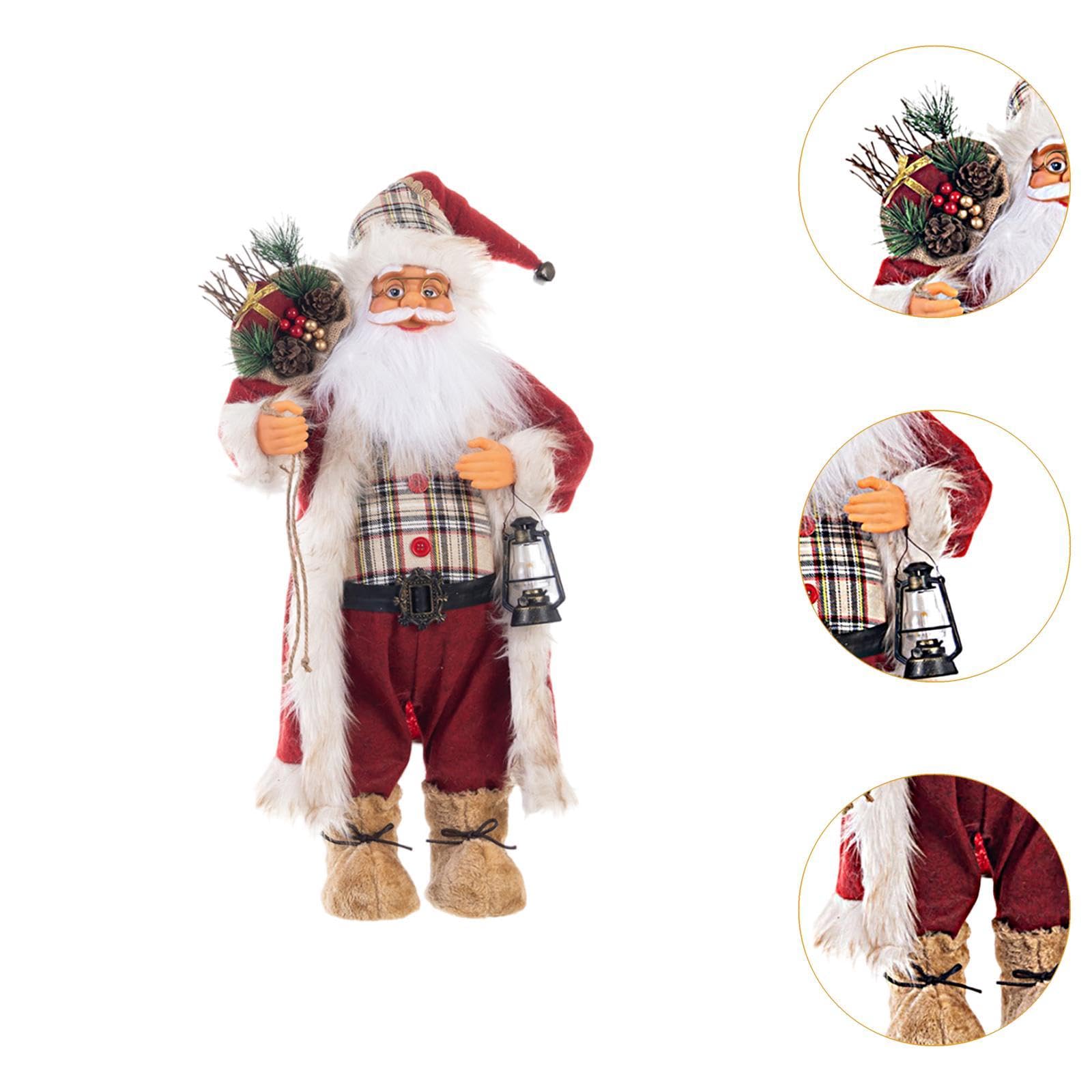 Figura Decorativa Navideña, Muñeca de Colección Hecha de Tela Tejida a Mano, Ideal para La Sala de Estar Y El Hogar, Regalo, 60cm