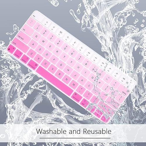 Miniatura 6 de WYGCH Funda de teclado ultra fina para teclado mágico de 24 pulgadas con ID táctil. Modelo A2449 y modelo de teclado A2450, color rosa degradado