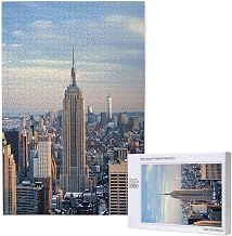 1000-Piece Wooden Jigsaw Puzzle for Adults & Families - Empire State - Puzzle Artwork for Game Nights, Home Decor, Stress Relief & Brain Training