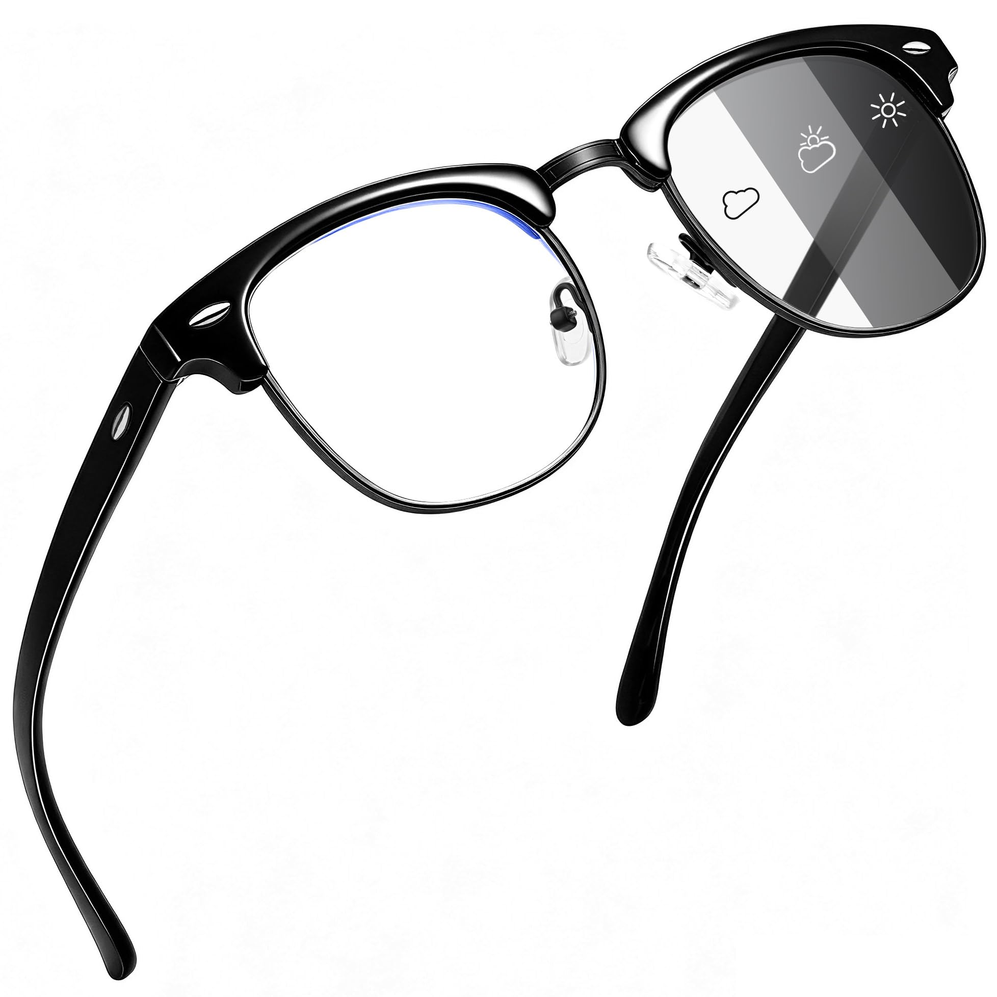 Joopin Half Frame Sunglasses UV Protection Vintage Browline Sun Glasses
