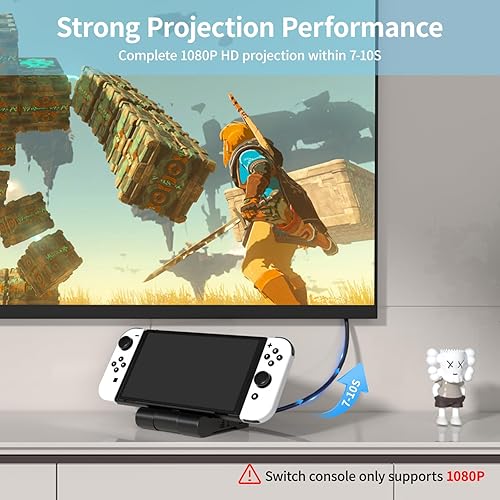 Vista 2 de Younik Switch Dock para conmutador NSSwitch OLED, estación de acoplamiento de interruptor con puerto HDMI y USB 3.0, interruptor portátil de TV Dock